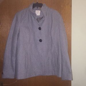 Ruffle Collar Pea Coat-Tall